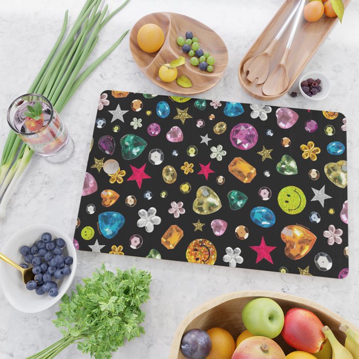Gem Print in Black Cutting Board Gallery Image 2