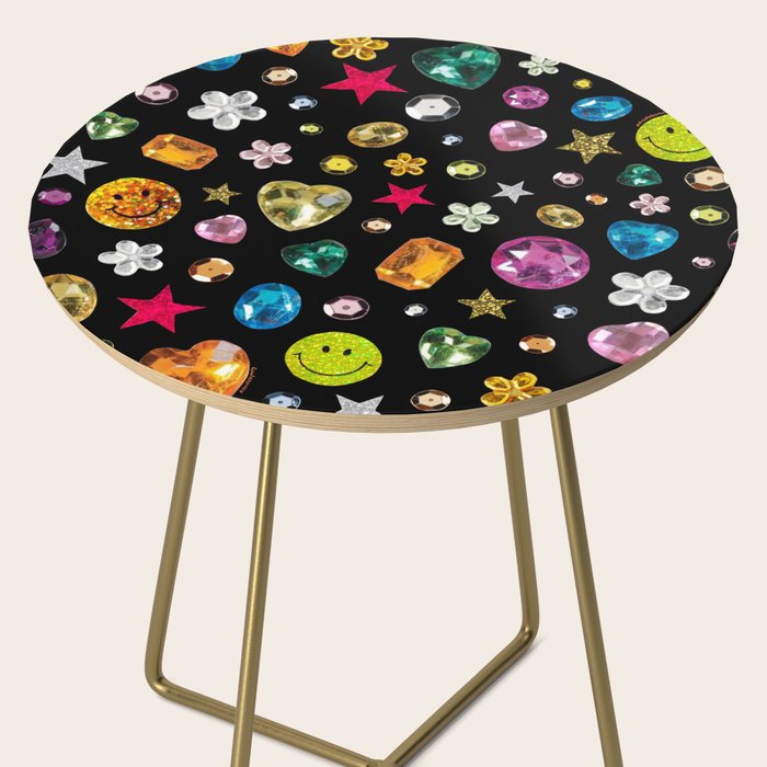 Gem Print in Black Side Table Gallery Image 2