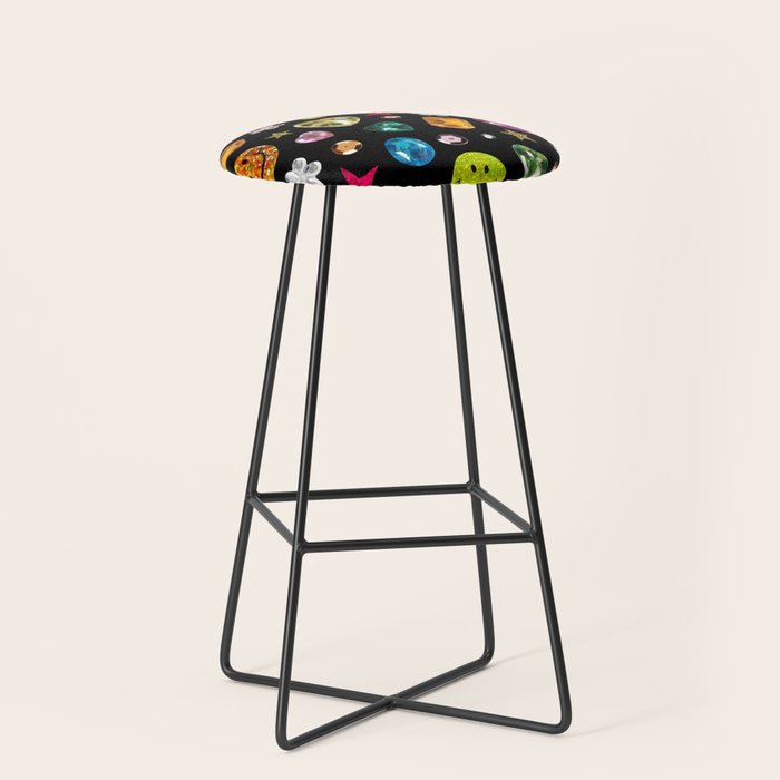 Gem Print in Black Stool Gallery Image 1