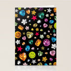 Gem Print in Black Stationery Card Gallery Image 2