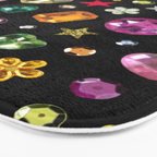 Gem Print in Black Bath Mat Gallery Image 3