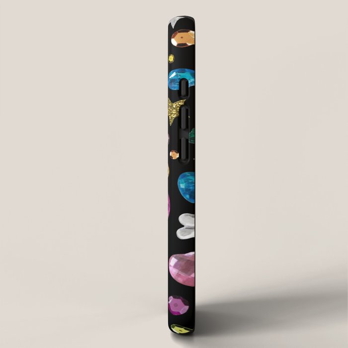 Gem Print in Black iPhone Case Gallery Image 2