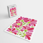 Pink Daisy Flower Illustration Jigsaw Puzzle Gallery Image 2