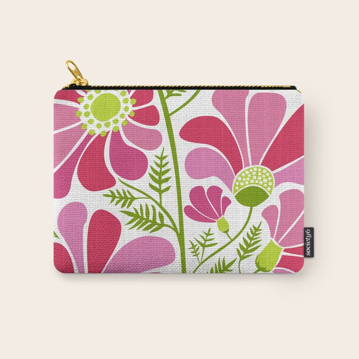Pink Daisy Flower Illustration Carry All Pouch Gallery Image 1