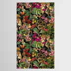 Snake Princess Tropical Jungle Vibes Multicolor  Black Tablecloth Gallery Image 2