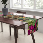 Snake Princess Tropical Jungle Vibes Multicolor  Black Table Runner Gallery Image 2