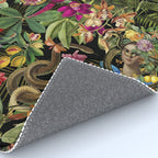 Snake Princess Tropical Jungle Vibes Multicolor  Black Rug Gallery Image 4