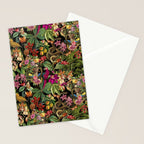 Snake Princess Tropical Jungle Vibes Multicolor  Black Stationery Card Gallery Image 2
