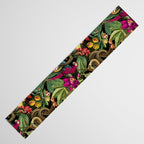 Snake Princess Tropical Jungle Vibes Multicolor  Black Table Runner Gallery Image 3