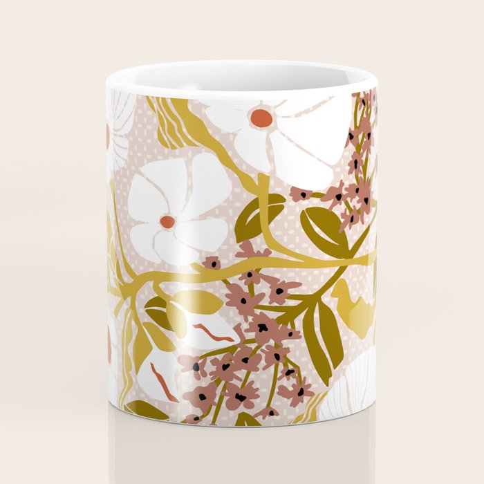 Klimt flowers  soft rose Coffee Mug Gallery Image 4