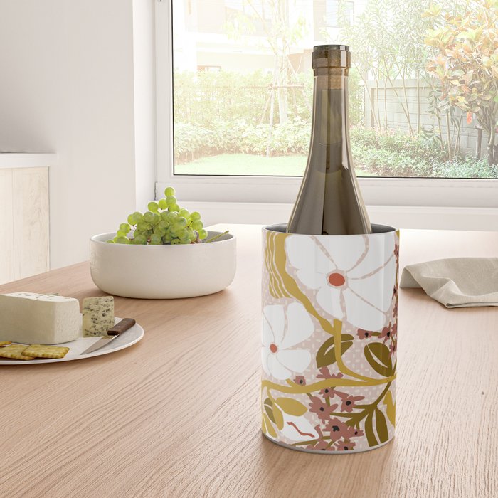 Klimt flowers  soft rose Wine Chiller Gallery Image 4
