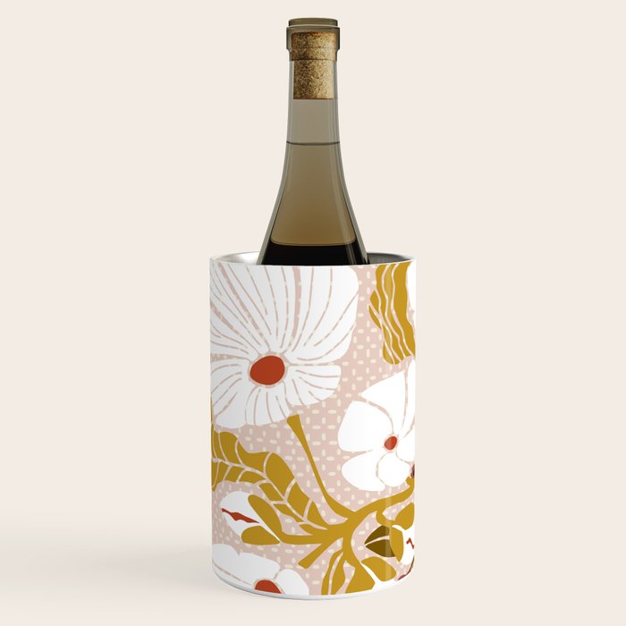 Klimt flowers  soft rose Wine Chiller Gallery Image 2