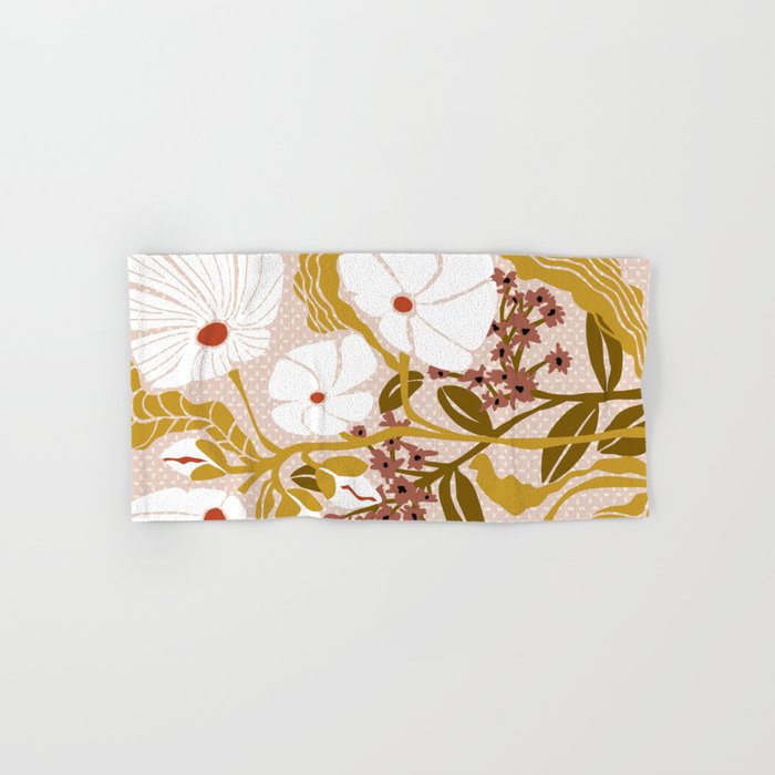 Klimt flowers  soft rose Bath Towel Gallery Image 1