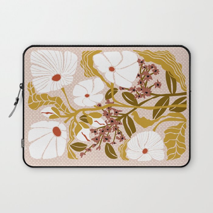 Klimt flowers  soft rose Laptop Sleeve Gallery Image 1