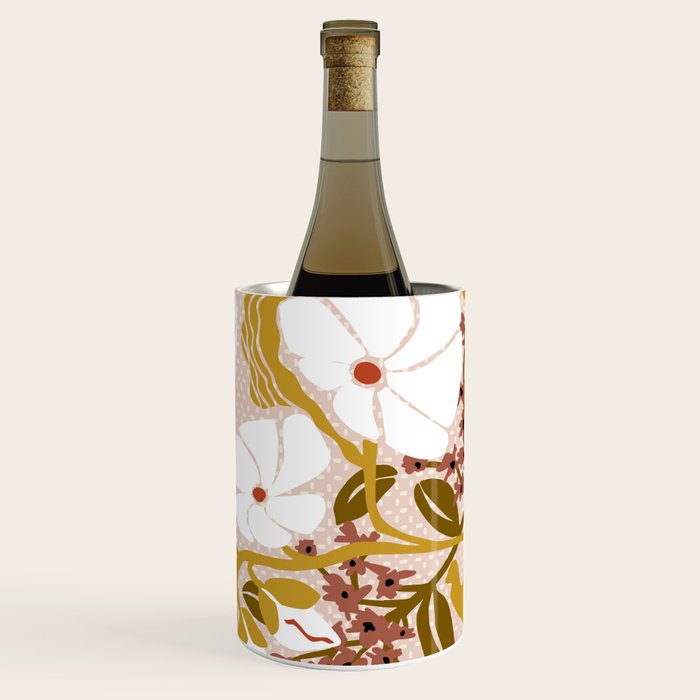 Klimt flowers  soft rose Wine Chiller Gallery Image 1