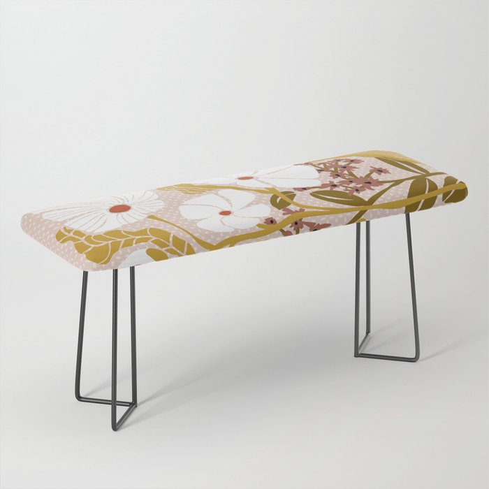 Klimt flowers  soft rose Bench Gallery Image 1