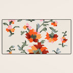 the image of stylized flowers in pixel technique or in embroidery technique Desk Mat Gallery Image 3