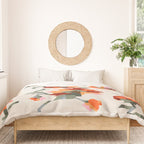 the image of stylized flowers in pixel technique or in embroidery technique Duvet Cover Gallery Image 3