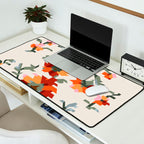 the image of stylized flowers in pixel technique or in embroidery technique Desk Mat Gallery Image 2