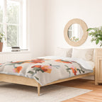 the image of stylized flowers in pixel technique or in embroidery technique Duvet Cover Gallery Image 2