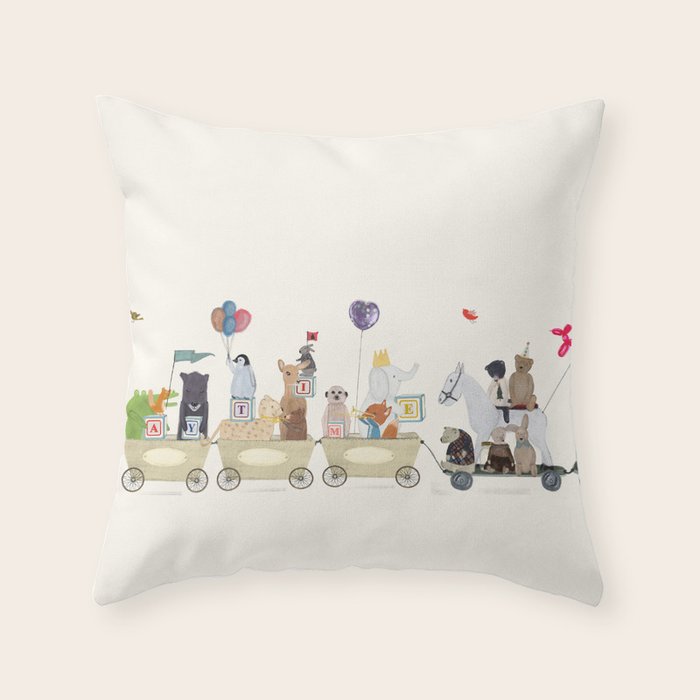big playtime parade Throw Pillow Gallery Image 6