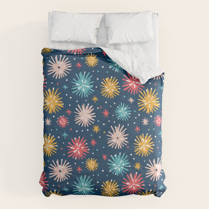 Colorful firework explosion party sky pattern Comforter Gallery Image 6