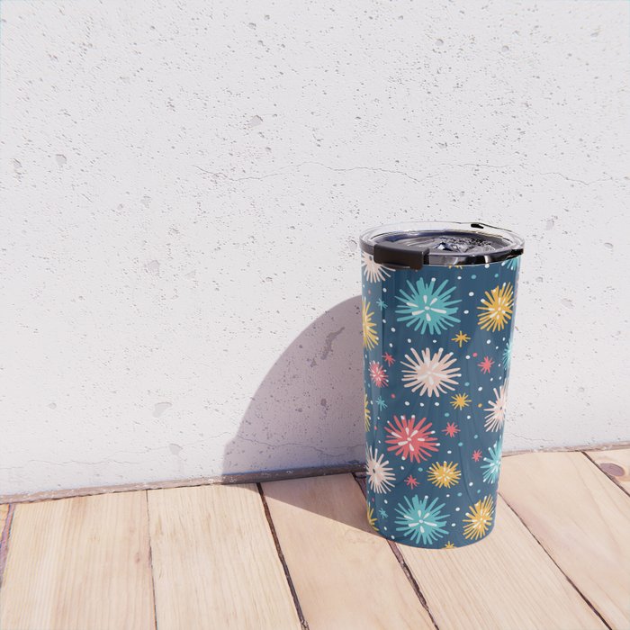 Colorful firework explosion party sky pattern Travel Mug Gallery Image 4