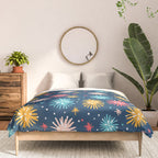 Colorful firework explosion party sky pattern Comforter Gallery Image 3
