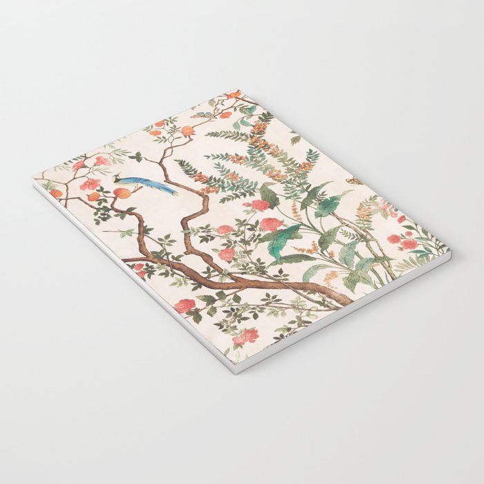Chinoiserie Peach Floral Fresco Garden Birds Notebook Gallery Image 3
