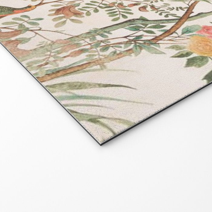 Chinoiserie Peach Floral Fresco Garden Birds Welcome Mat Gallery Image 2