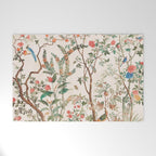 Chinoiserie Peach Floral Fresco Garden Birds Welcome Mat Gallery Image 1