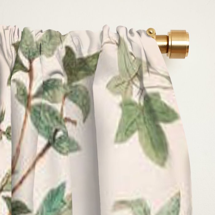 Chinoiserie Peach Floral Fresco Garden Birds Window Curtain Gallery Image 2