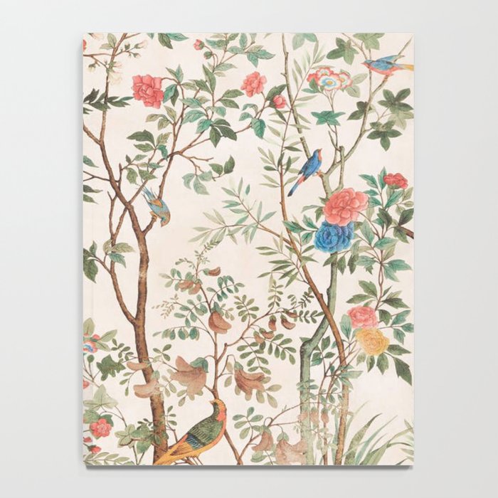 Chinoiserie Peach Floral Fresco Garden Birds Notebook Gallery Image 4