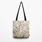 Chinoiserie Peach Floral Fresco Garden Birds Tote Bag Gallery Image 2