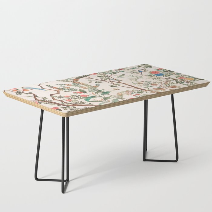 Chinoiserie Peach Floral Fresco Garden Birds Coffee Table Gallery Image 1