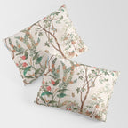 Chinoiserie Peach Floral Fresco Garden Birds Pillow Sham Gallery Image 3