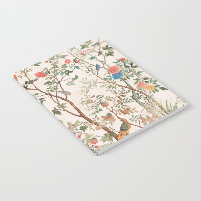 Chinoiserie Peach Floral Fresco Garden Birds Notebook Gallery Image 2
