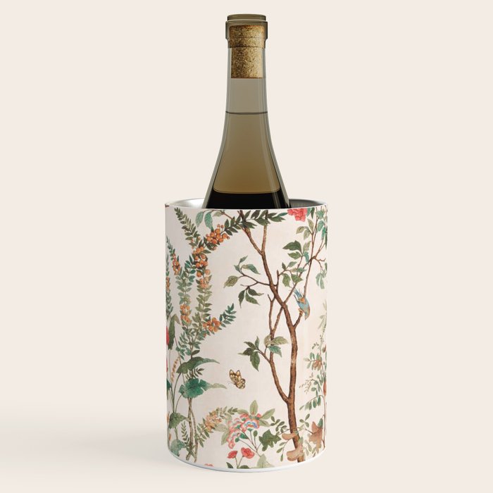 Chinoiserie Peach Floral Fresco Garden Birds Wine Chiller Gallery Image 1