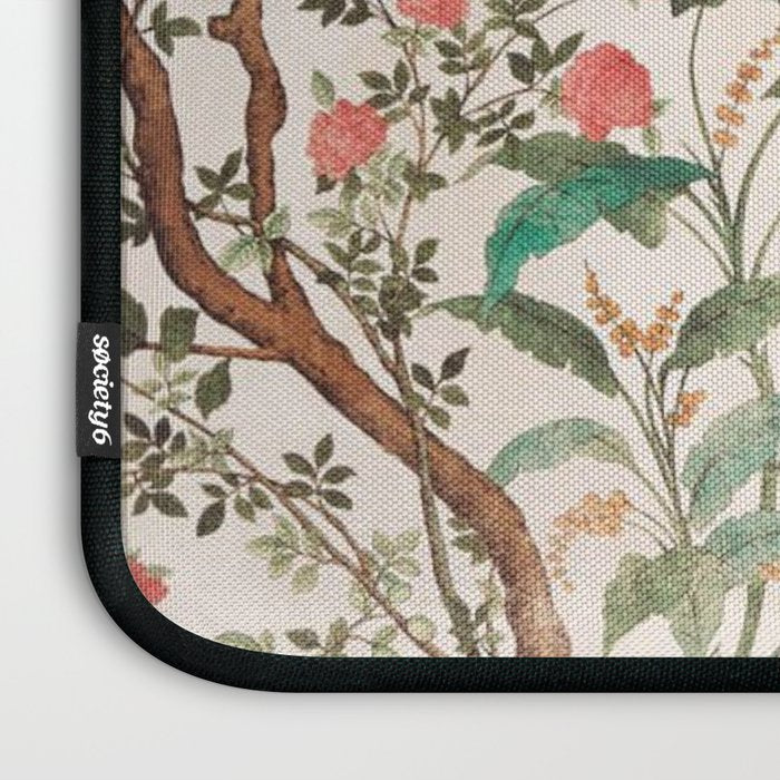 Chinoiserie Peach Floral Fresco Garden Birds Laptop Sleeve Gallery Image 3