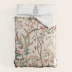 Chinoiserie Peach Floral Fresco Garden Birds Duvet Cover Gallery Image 6