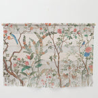 Chinoiserie Peach Floral Fresco Garden Birds Wall Hanging Gallery Image 1