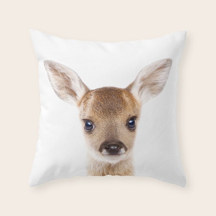 Baby Deer, Woodland Animals, Kids Art, Baby Animals Art Print By Synplus Throw Pillow Gallery Image 6