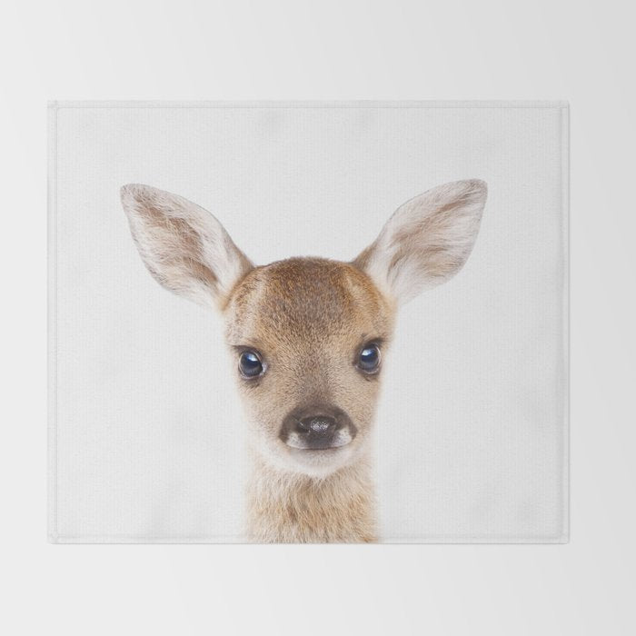 Baby Deer, Woodland Animals, Kids Art, Baby Animals Art Print By Synplus Throw Blanket Gallery Image 2