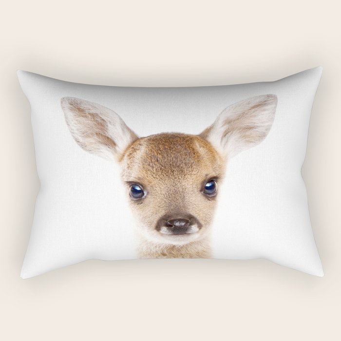 Baby Deer, Woodland Animals, Kids Art, Baby Animals Art Print By Synplus Rectangular Pillow Gallery Image 1