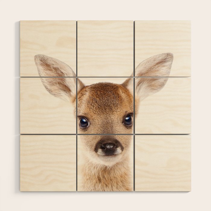 Baby Deer, Woodland Animals, Kids Art, Baby Animals Art Print By Synplus Wood Wall Art Gallery Image 2