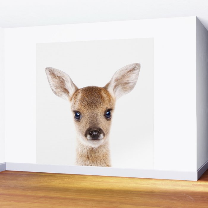 Baby Deer, Woodland Animals, Kids Art, Baby Animals Art Print By Synplus Wall Mural Gallery Image 2