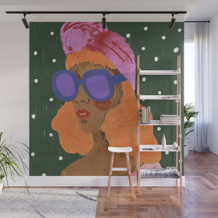Girl Wearing Turban Wall Mural Gallery Image 1