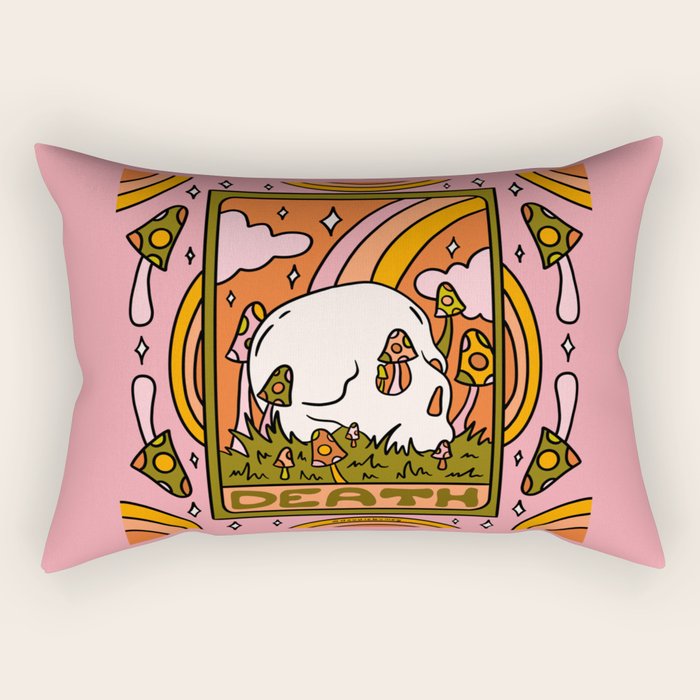 13. Death Tarot Mushroom Rectangular Pillow Gallery Image 2