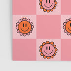 Pink Smiley Face Checkerboard Poster Gallery Image 3