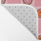 Pink Smiley Face Checkerboard Bath Mat Gallery Image 2